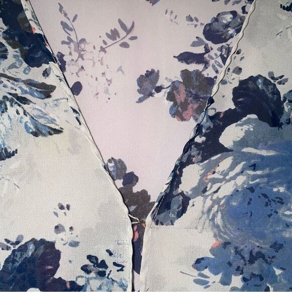 Sonoma 2X Sheer Cardigan Gray w Blue Floral Chiffon Longline Swim Kimono - Picture 3 of 9